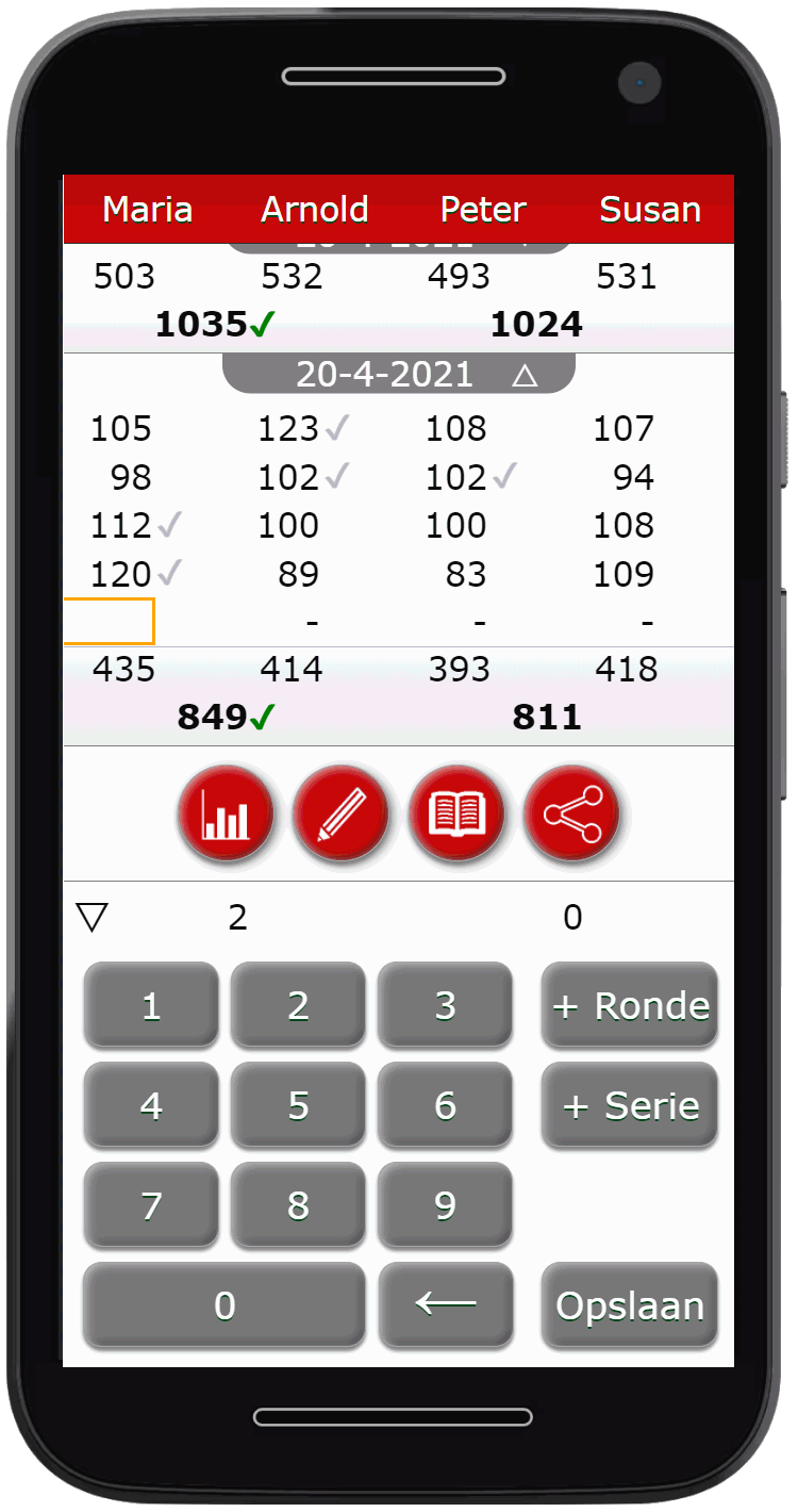 Sjoelen score app example 2