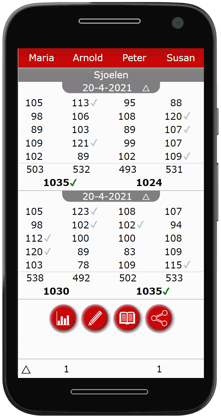 Sjoelen score app example 4